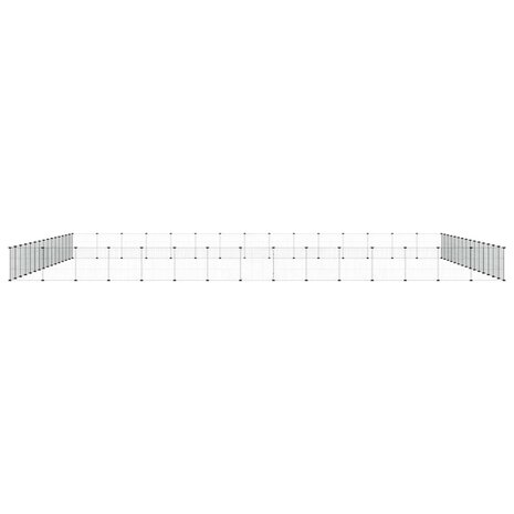 Vrijloophok met deur 60 panelen 35x35 cm staal zwart 3