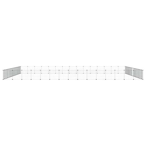 Vrijloophok met deur 60 panelen 35x35 cm staal zwart 4