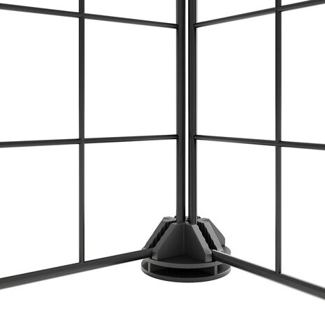 Vrijloophok met deur 12 panelen 35x35 cm staal zwart 8