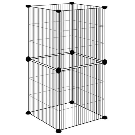 Vrijloophok met 8 panelen 35x35 cm staal zwart 6