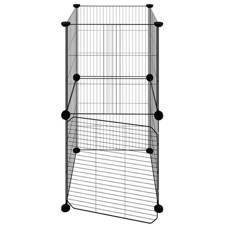 Vrijloophok met deur 8 panelen 35x35 cm staal zwart 5