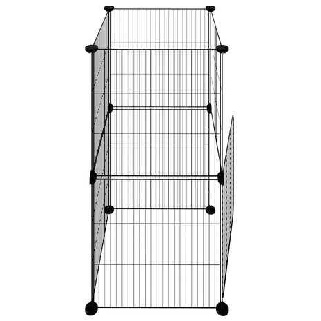 Vrijloophok met deur 8 panelen 35x35 cm staal zwart 6