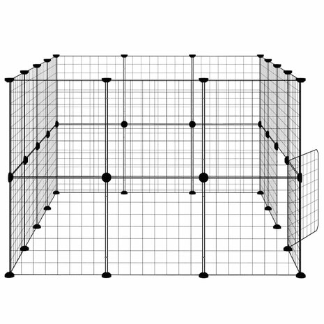 Vrijloophok met deur 28 panelen 35x35 cm staal zwart 6