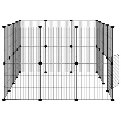 Vrijloophok met deur 28 panelen 35x35 cm staal zwart 6