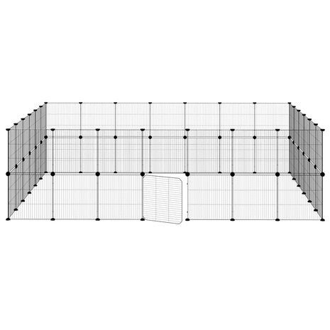 Vrijloophok met deur 52 panelen 35x35 cm staal zwart 5