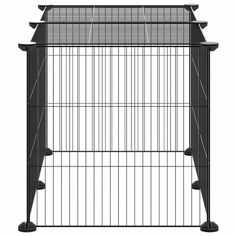 Vrijloophok met 8 panelen 35x35 cm staal zwart 4