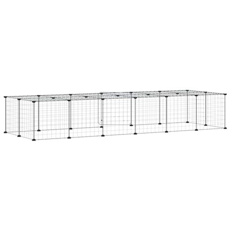 Vrijloophok met deur 28 panelen 35x35 cm staal zwart 6
