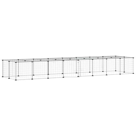 Vrijloophok met deur 36 panelen 35x35 cm staal zwart 2