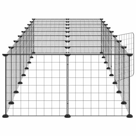Vrijloophok met deur 36 panelen 35x35 cm staal zwart 5