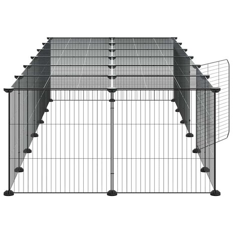 Vrijloophok met deur 28 panelen 35x35 cm staal zwart 5