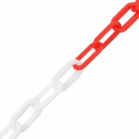 Veiligheidsketting &Oslash; 4 mm 30 m kunststof rood en wit 2