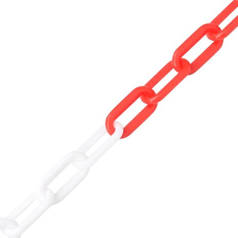 Veiligheidsketting &Oslash; 8 mm 100 m kunststof rood en wit 2