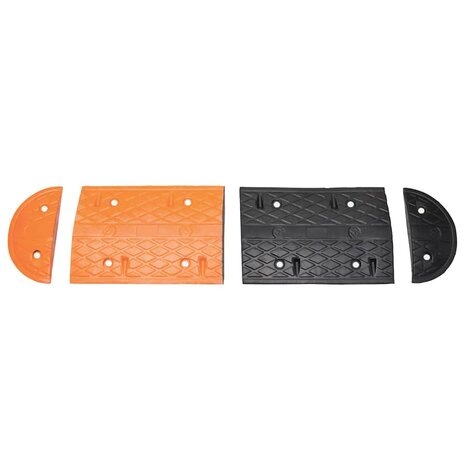 Verkeersdrempel 129x32,5x4 rubber geel en zwart 4