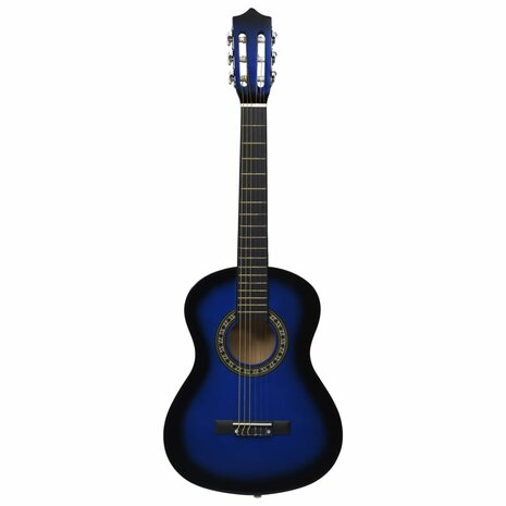 Gitaar klassiek beginner kinderen met tas 1/2 34" blauw 3