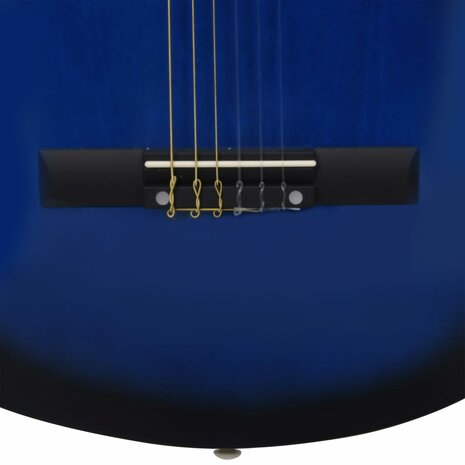 Gitaar klassiek beginner kinderen met tas 1/2 34" blauw 7