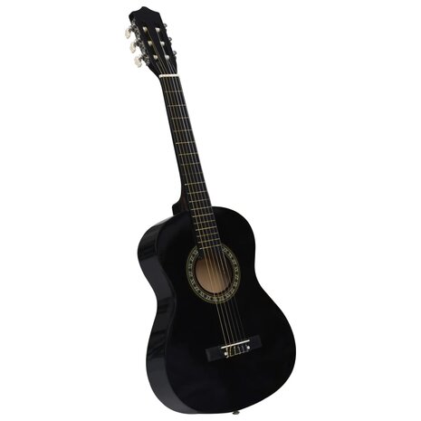 Gitaar klassiek beginner kinderen met tas 1/2 34" zwart 2