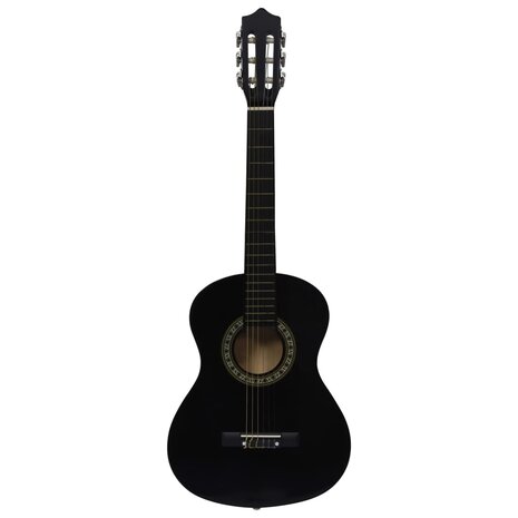 Gitaar klassiek beginner kinderen met tas 1/2 34" zwart 3