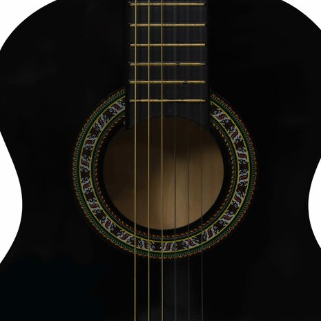 Gitaar klassiek beginner kinderen met tas 1/2 34" zwart 6