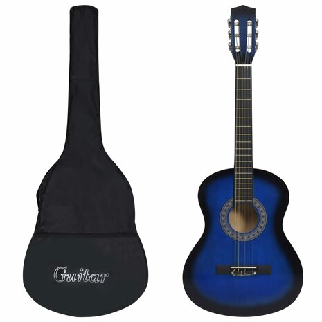Gitaar klassiek beginner met tas 3/4 36" blauw 1