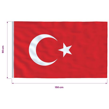 Vlag Turkije 90x150 cm 5