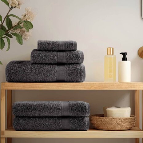 Premium washandjes SOLUND 4 stuks antraciet 30x30 cm 600 g/m&sup2; 3