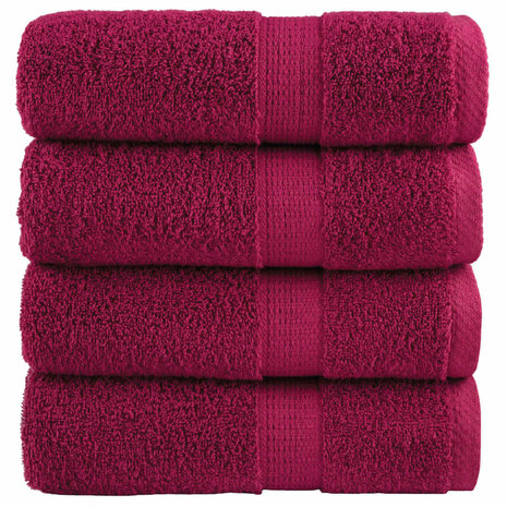 Premium washandjes SOLUND 4 stuks Bordeaux 30x30 cm 600 g/m&sup2; 1
