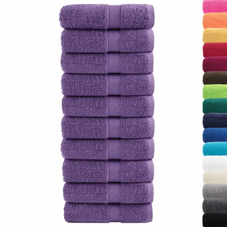 Premium washandjes SOLUND 10 stuks paars 30x30 cm 600 g/m2 2