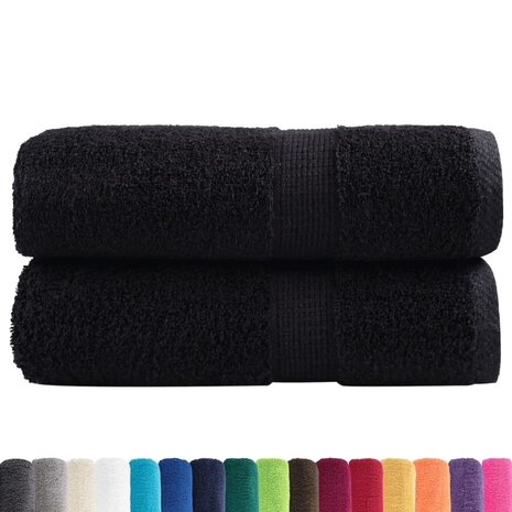 Premium washandjes SOLUND 2 st Zwart 30x30 cm 600 g/m2 2
