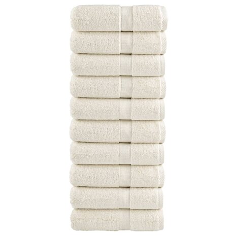 Premium washandjes SOLUND 10 stuks cr&egrave;me 30x30 cm 600 g/m2 1