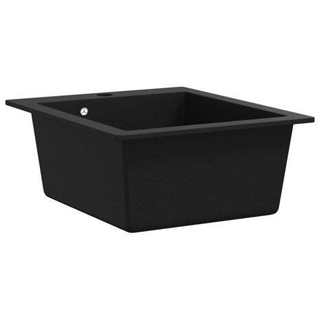 Spoelbak opbouw enkele bak graniet zwart 4