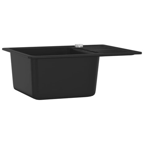 Spoelbak enkele bak graniet zwart  3