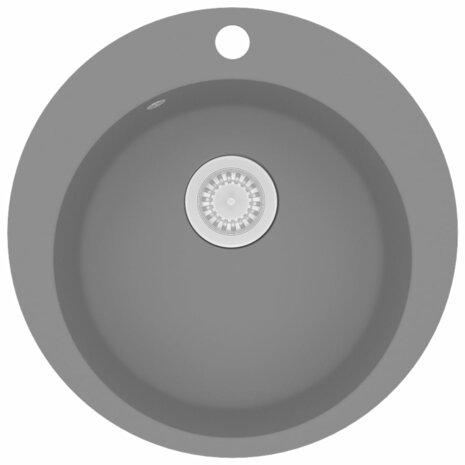 Spoelbak rond enkele bak graniet grijs  2