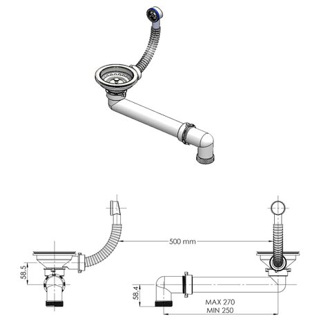 Spoelbak enkele bak graniet beige 8