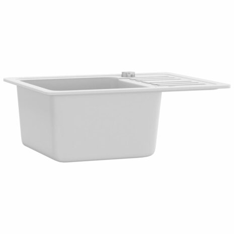 Spoelbak enkele bak graniet wit 3