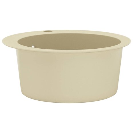 Spoelbak enkele bak rond graniet beige 4