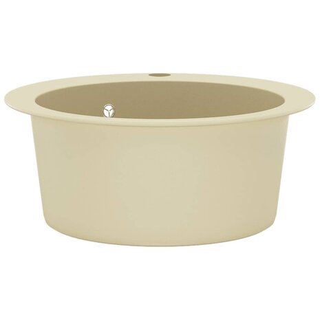 Spoelbak enkele bak rond graniet beige 5
