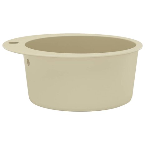 Spoelbak enkele bak rond graniet beige 6