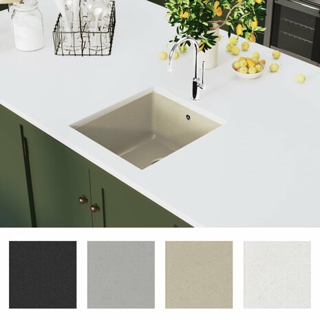 Spoelbak enkele bak graniet beige 3