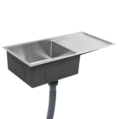 Spoelbak handgemaakt roestvrij staal 4