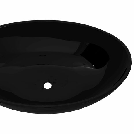Luxe wastafel ovaal 40x33 cm keramiek zwart 4