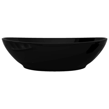 Luxe wastafel ovaal 40x33 cm keramiek zwart 5