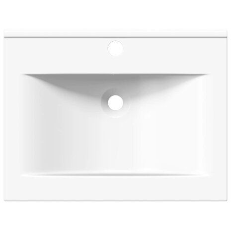 Wastafel met kraangat rechthoekig 60x46 cm keramiek wit 7