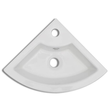 Wastafel met overloop 45x32x12,5 cm wit  4