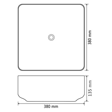 Wastafel vierkant 38x38x13,5 cm keramiek zwart 5