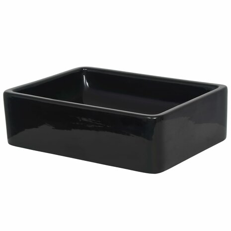 Wastafel vierkant 41x30x12 cm keramiek zwart 4