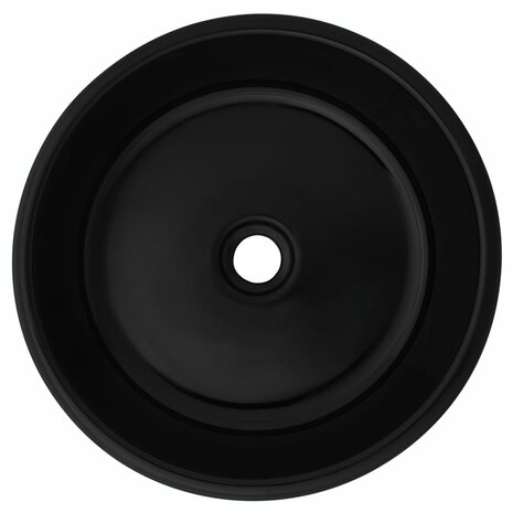 Wastafel rond 42x12 cm keramiek zwart 3