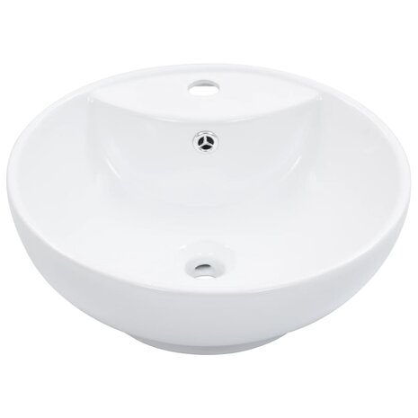 Wastafel met overloop 46,5x18 cm keramiek wit 2