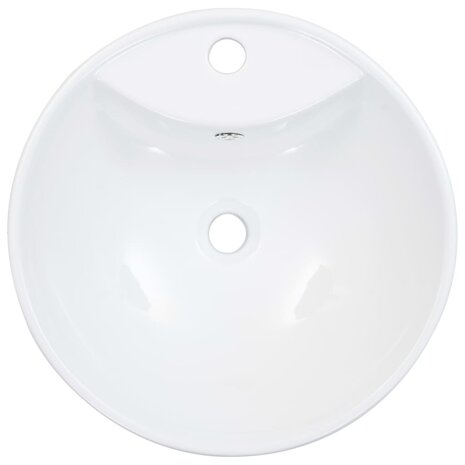 Wastafel met overloop 46,5x18 cm keramiek wit 4