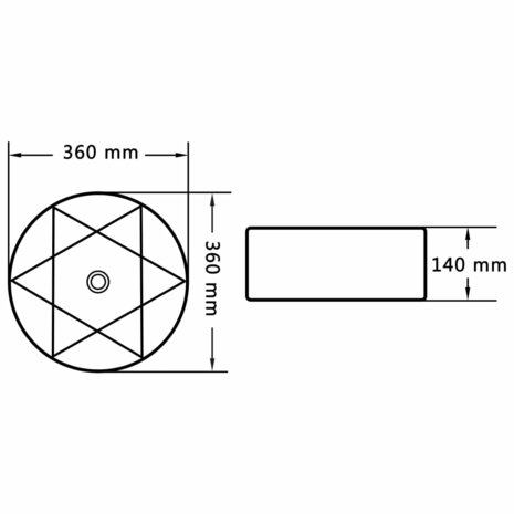 Wastafel 36x14 cm keramiek wit 6