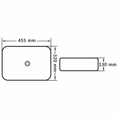 Wastafel 45,5x32x13 cm keramiek wit 6